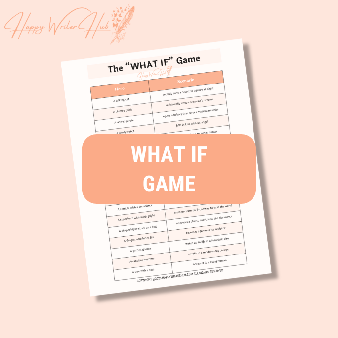 WHAT IF Game - Writing Inspiration - Ideas for Writers