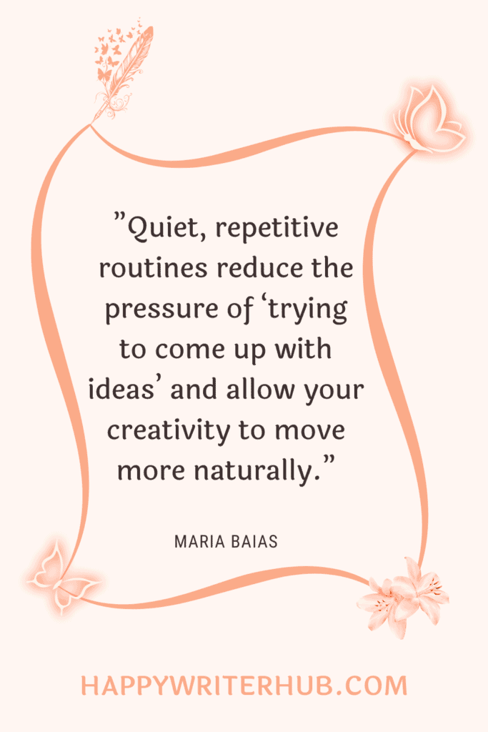 Creativity boost from repetitive routines