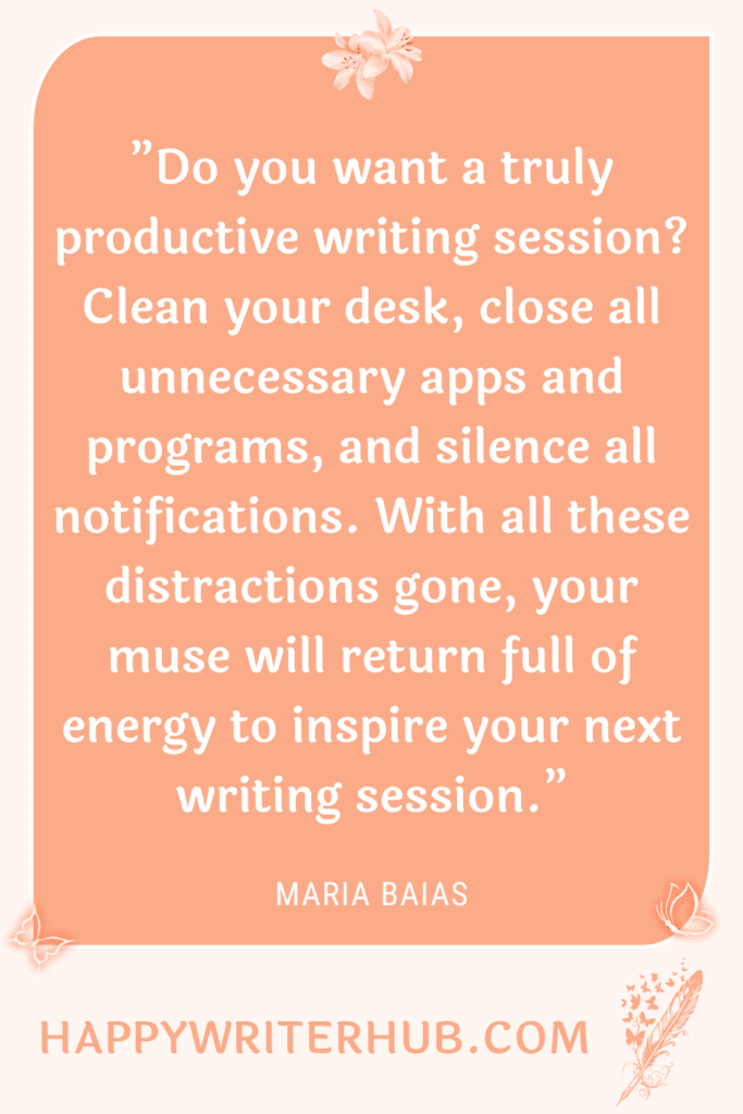 Decluttering your writing environment helps you be a more productive writer 