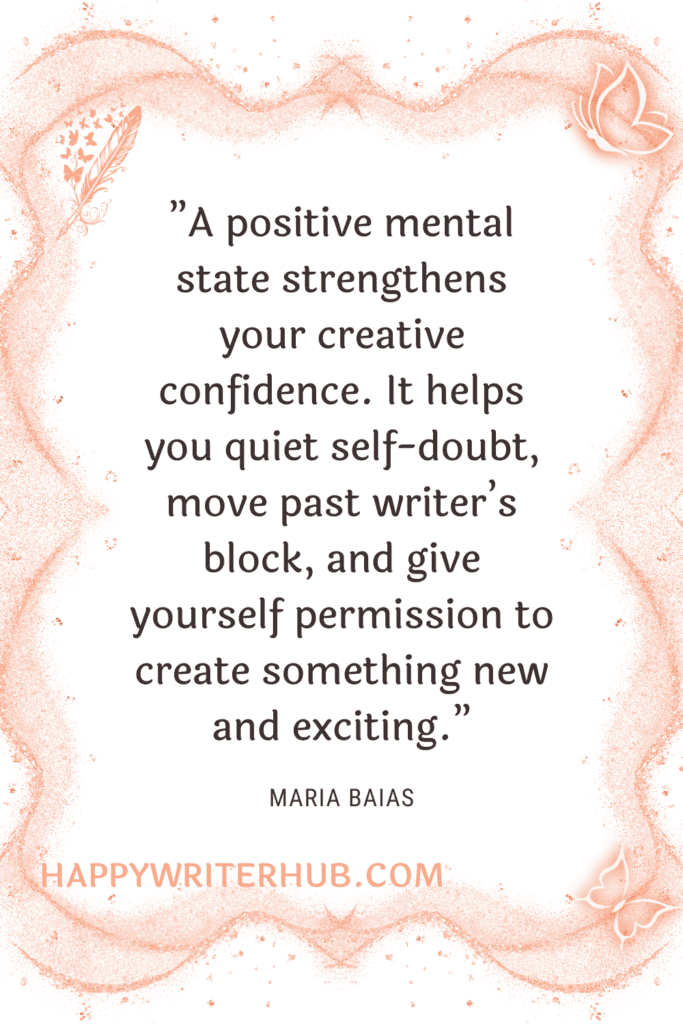 How does exercising help you become more creative? By inducing a positive mindset that helps overcome writer's block
