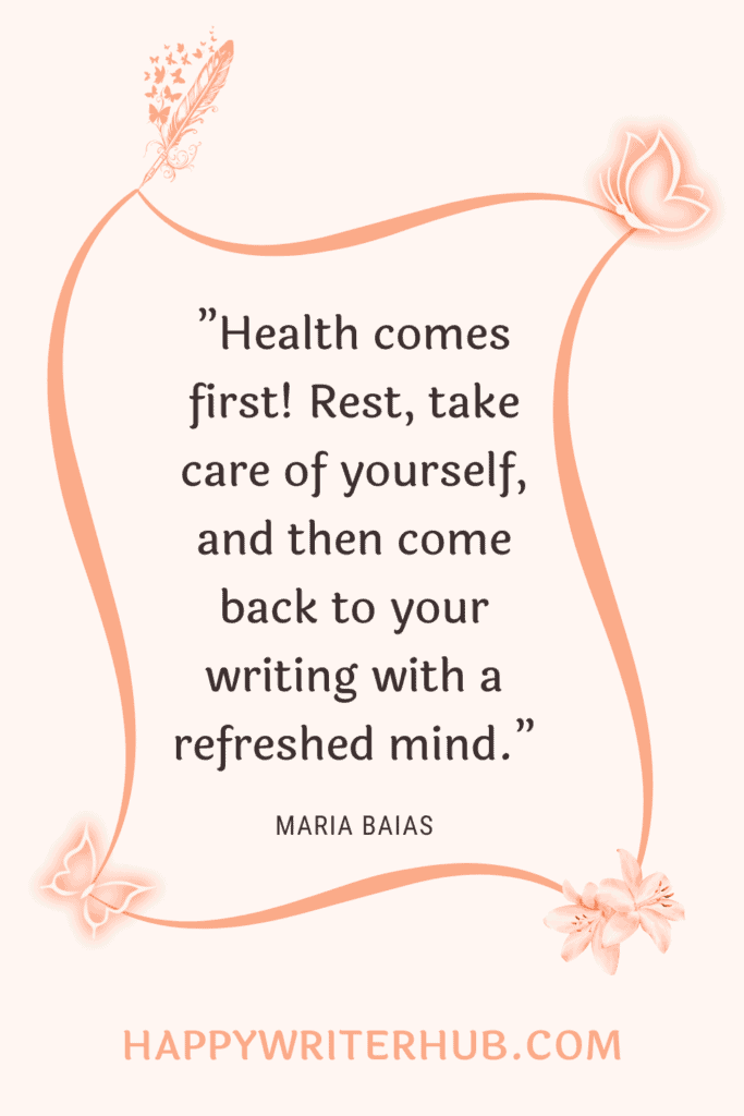Rest is sometimes one of the best writing tips for authors