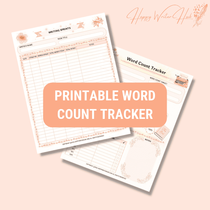 Romanticized Word Count Tracker - Printable Letter Size